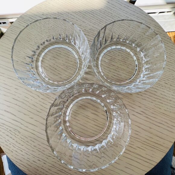 Vtg Pressed Glass Clear Bowls Pasabhce Turkey Finger Candy Trinket Ice Cream - Picture 3 of 9